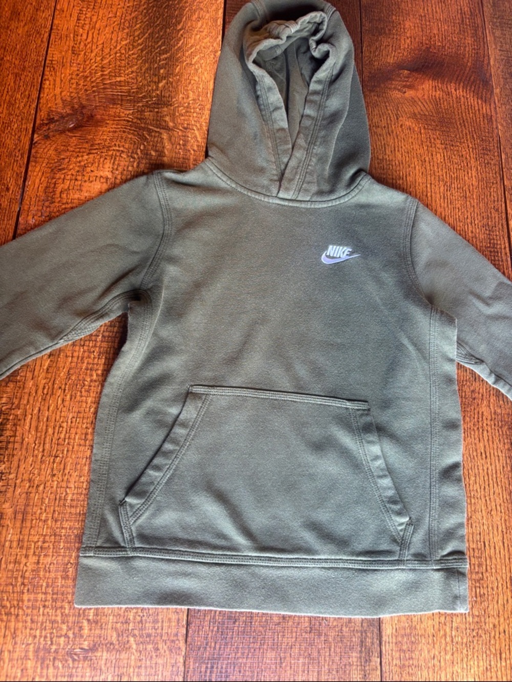 Nike Olive Hooded Pullover with White Swoosh